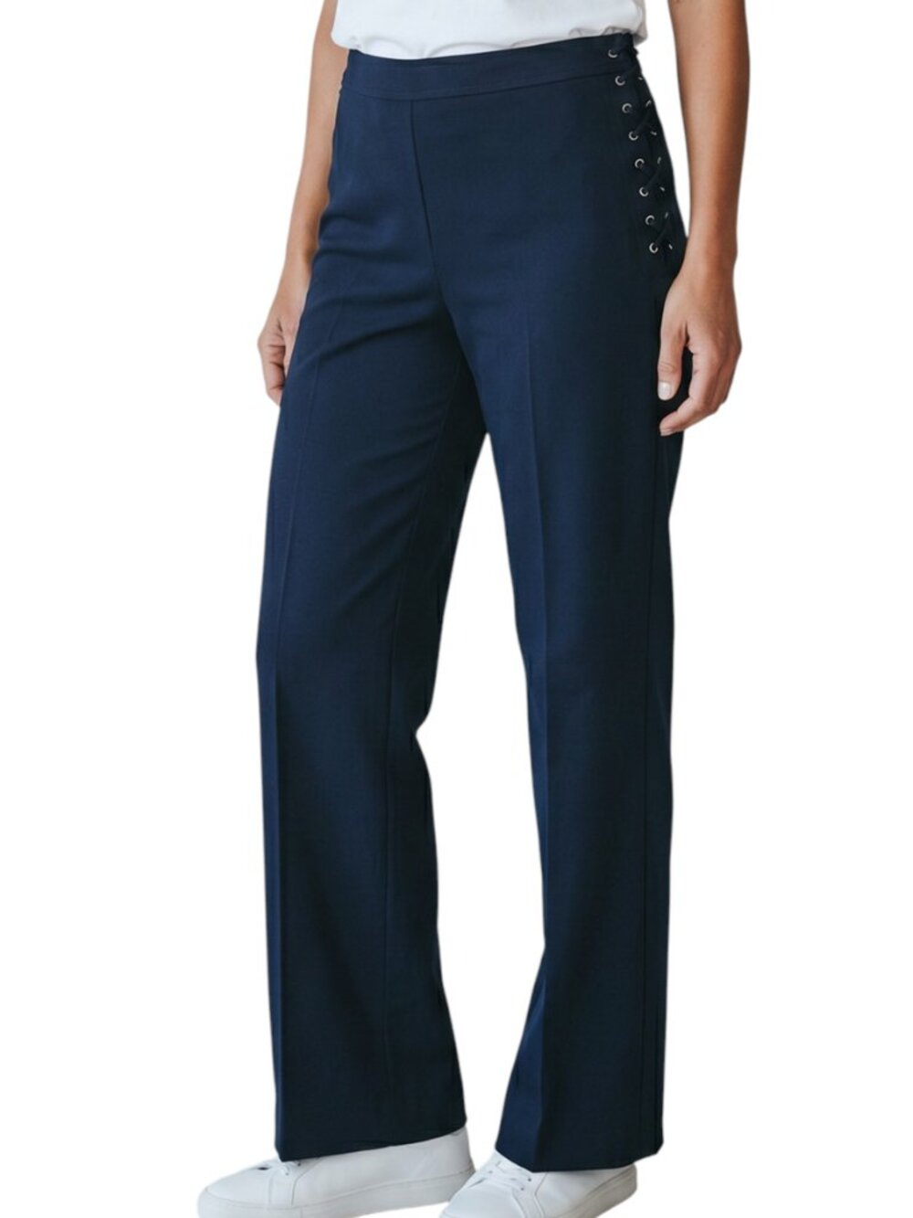 NAVY Wide Leg Side Tie Lace-Up Pants - Size 8